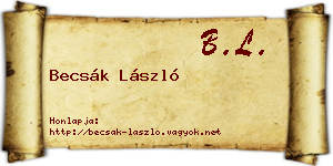 Becsák László névjegykártya
