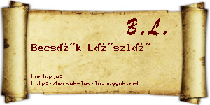 Becsák László névjegykártya